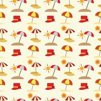 Beach Umbrellas Seamless Pattern Design vector