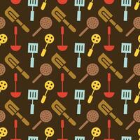 Spoons And Forks Seamless Pattern Design vector