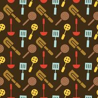 Spoons And Forks Seamless Pattern Design vector