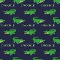 Crocodile Blue Seamless-Pattern-Design vector