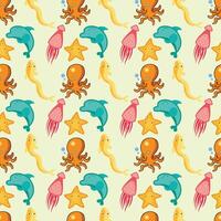 Happy Ocean Party Seamless Pattern Design vector