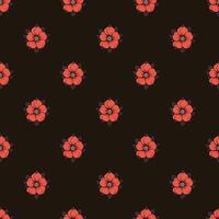 Hello Poppies Seamless Pattern Design vector
