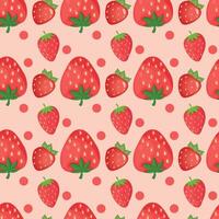 Strawberries With Sugar Seamless Pattern Design vector