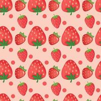 Strawberries With Sugar Seamless Pattern Design vector