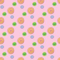 Party Donuts Seamless Pattern Design vector