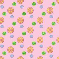 Party Donuts Seamless Pattern Design vector