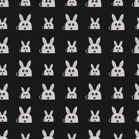 Funny Lucky Bunny Seamless Pattern Design vector