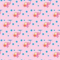 Playful Baby Elephants Seamless Pattern Design vector