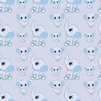 Playful Elephants Seamless Pattern Design vector