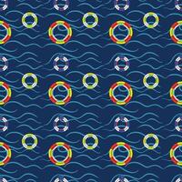 Multicolored lifebuoy seamless pattern vector