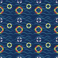 Multicolored lifebuoy seamless pattern vector