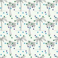 Palm Wedding On Dots Seamless Pattern Design vector
