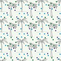 Palm Wedding On Dots Seamless Pattern Design vector