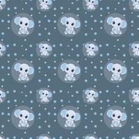 Elephant Elephant Elephant Seamless Pattern Design vector