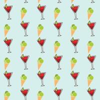 Ice Cream And Drink Seamless Pattern Design vector