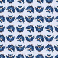 Fancy Owls Seamless Pattern Design vector