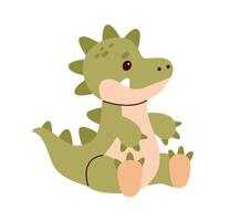 Cute crocodile baby illustration image. Use it for happy birthday invitation cards, children's book covers, banner, poster. Flat illustration. vector