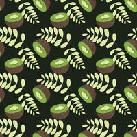 Fresh Kiwis Seamless Pattern Design vector
