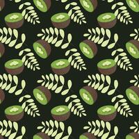 Fresh Kiwis Seamless Pattern Design vector