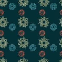 Circle Paisleys Seamless Pattern Design vector
