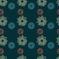 Circle Paisleys Seamless Pattern Design vector