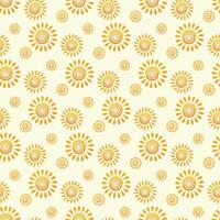 Friendly Suns Seamless Pattern Design vector