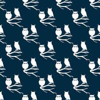 Owls in the night forest Seamless Pattern Design vector