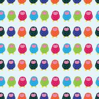 Owls In A Row Seamless Pattern Design vector
