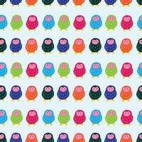 Owls In A Row Seamless Pattern Design vector