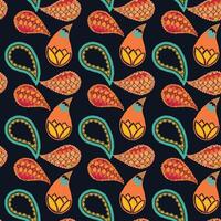 Magical Night Paisleys Seamless Pattern Design vector