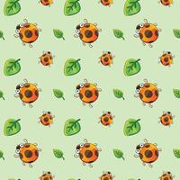 Ladybug In Luck Seamless Pattern Design vector