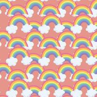 Scandinavian Rainbows Seamless Pattern Design vector