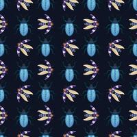 Spring Bugs Seamless Pattern Design vector