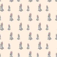 Cute Bunnies Seamless Pattern Design vector
