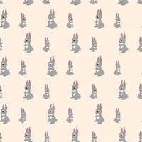 Cute Bunnies Seamless Pattern Design vector