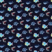 Fish Parade Seamless Pattern Design vector