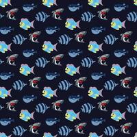 Fish Parade Seamless Pattern Design vector