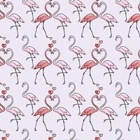Flamingo Life Seamless Pattern Design vector