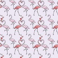 Flamingo Life Seamless Pattern Design vector