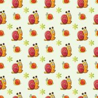 Adorable Snail Buddies Seamless Pattern Design vector