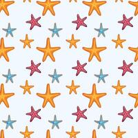 Starfish Gathering Seamless Pattern Design vector
