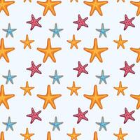 Starfish Gathering Seamless Pattern Design vector