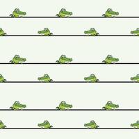 Cute Croco Seamless Pattern Design vector