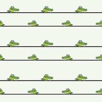 Cute Croco Seamless Pattern Design vector