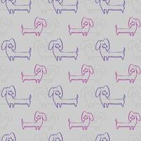 Dachshound Mania Seamless Pattern Design vector