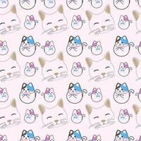Cats Wearing Patchwork Seamless Pattern Design vector