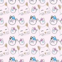 Cats Wearing Patchwork Seamless Pattern Design vector