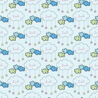 Dreaming Clouds Seamless Pattern Design vector