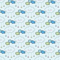 Dreaming Clouds Seamless Pattern Design vector