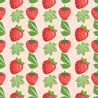 Flamboyant Strawberry Seamless Pattern Design vector